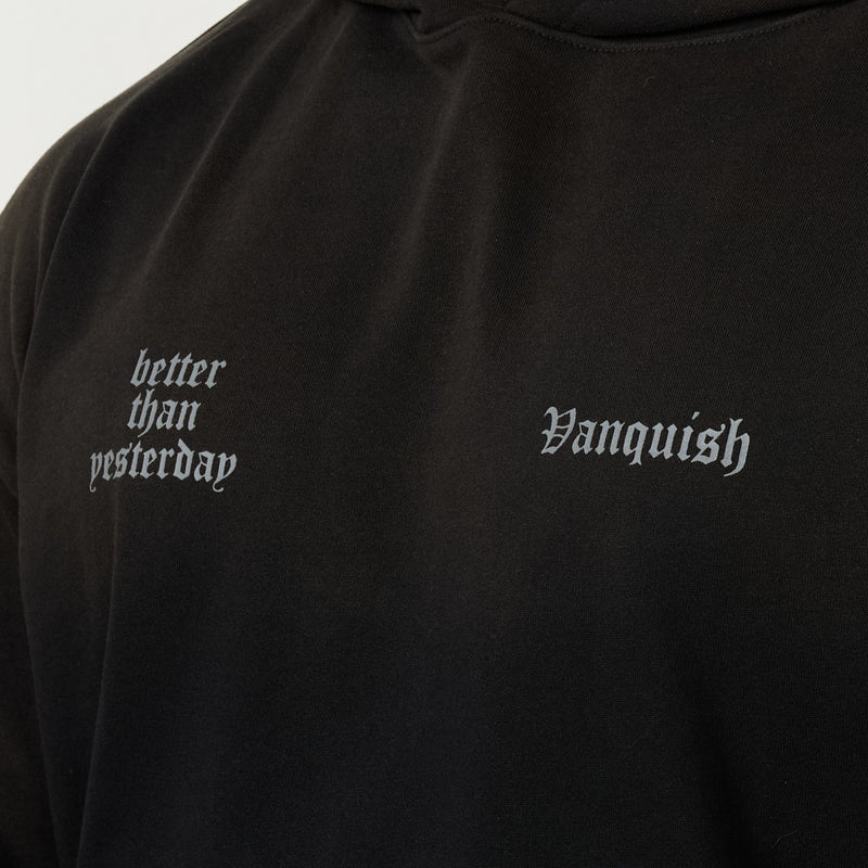 Vanquish Sun-faded Black Oversized Pullover Hoodie 4枚目の画像