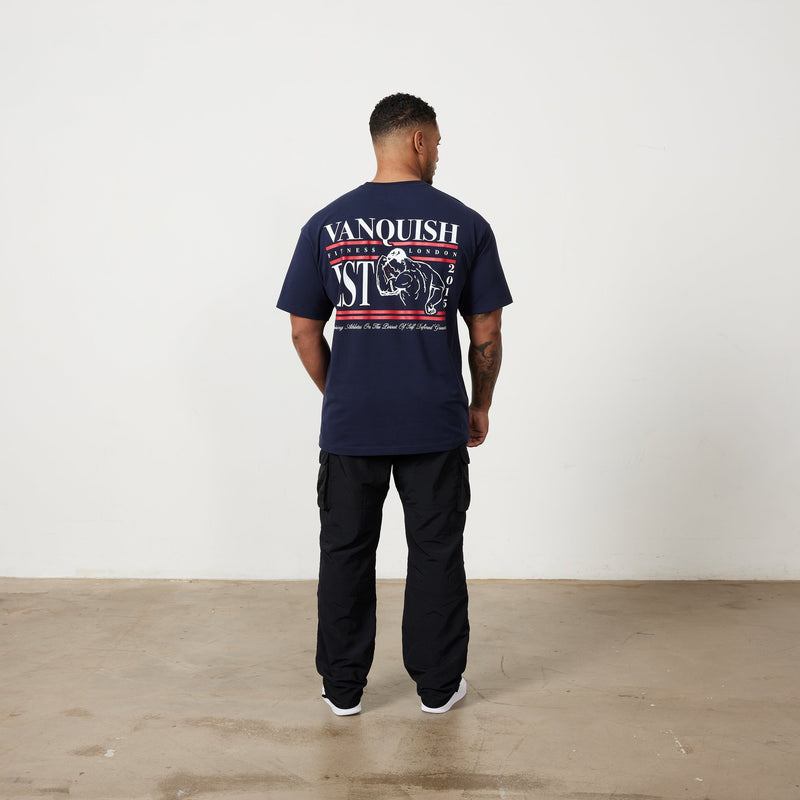 Vanquish TSP Navy Blue Muscle Oversized T Shirt 5枚目の画像
