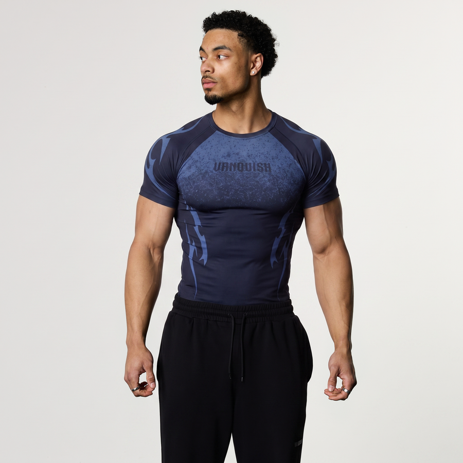 TRIBAL COMPRESSION NAVY SHORT SLEEVE T SHIRT 1枚目の画像