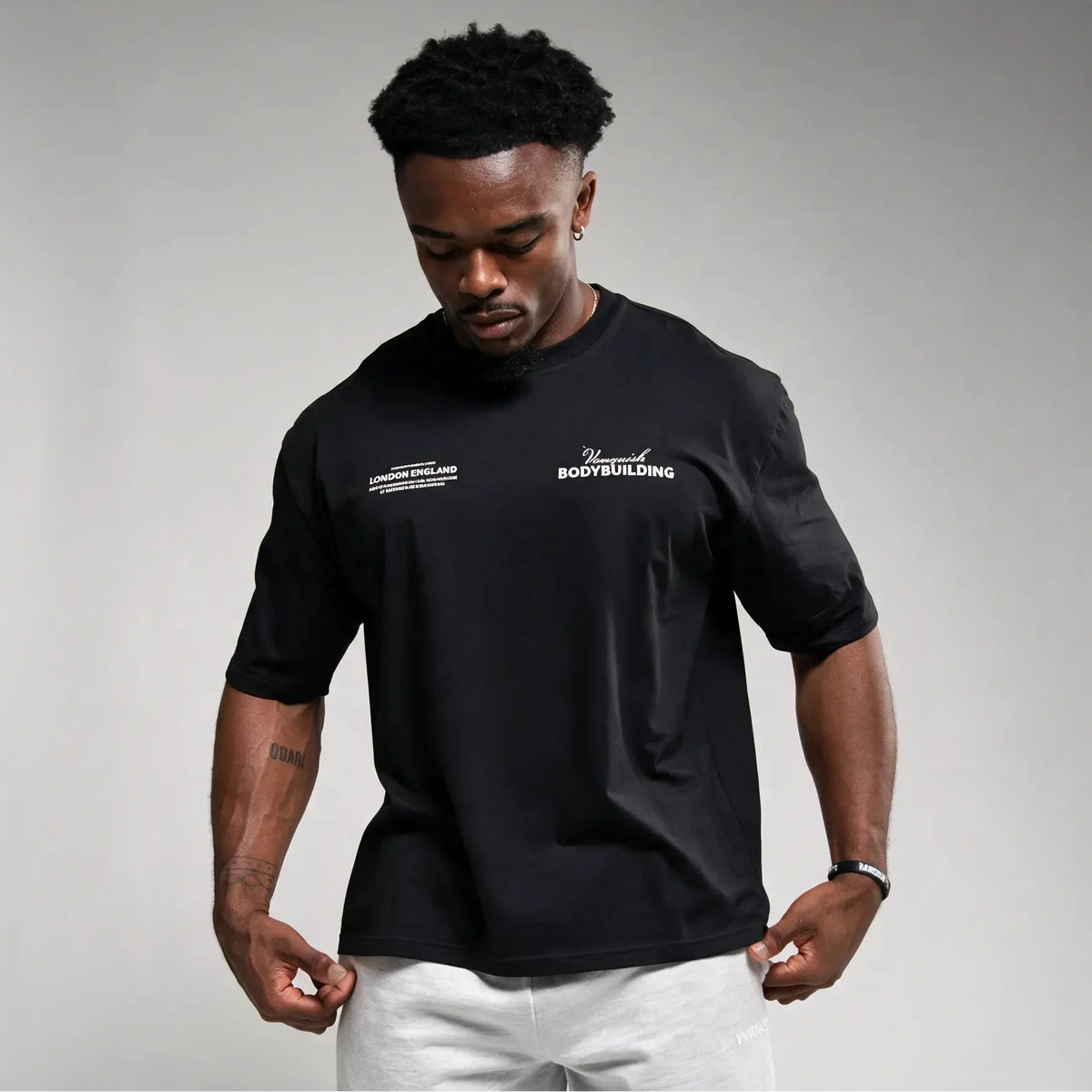 Bodybuilding Black Oversized T Shirt 2枚目の画像