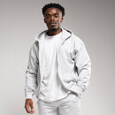EVOLVE LIGHT GREY MARL OVERSIZED FULL ZIP HOODIE 1枚目の画像