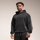 WASHED BLACK OVERSIZED PULLOVER HOODIE 1枚目の画像