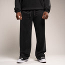 WASHED BLACK OVERSIZED STRAIGHT LEG SWEATPANTS 1枚目の画像