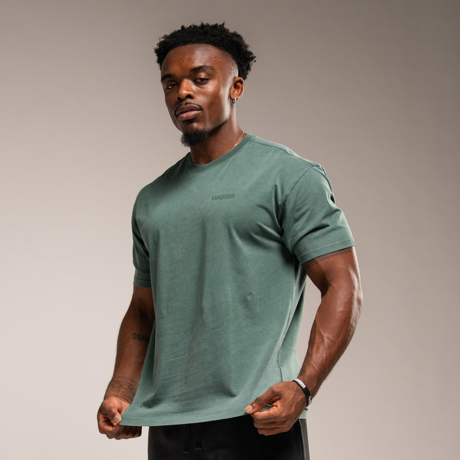 WASHED GREEN OVERSIZED T SHIRT 1枚目の画像