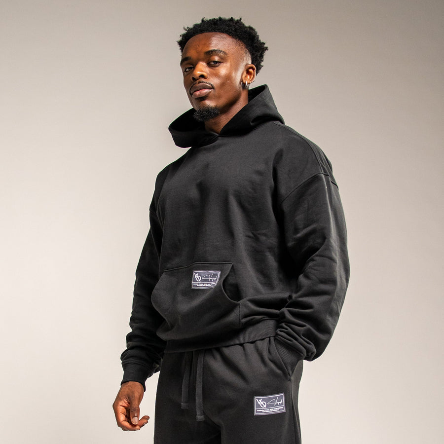 BADGE BLACK HEAVYWEIGHT OVERSIZED PULLOVER HOODIE 1枚目の画像