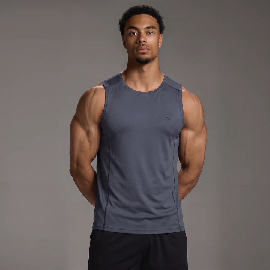 EVOLVE DARK GREY SLIM FIT PERFORMANCE TANK 1枚目の画像