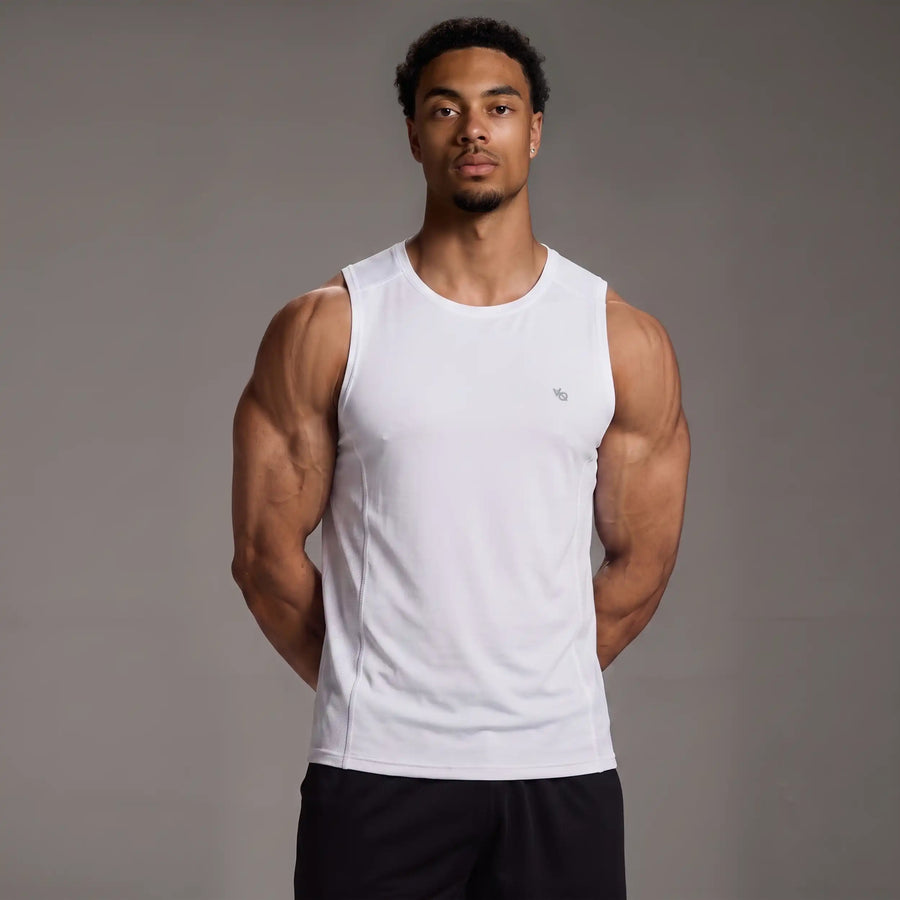 EVOLVE WHITE SLIM FIT PERFORMANCE TANK 1枚目の画像