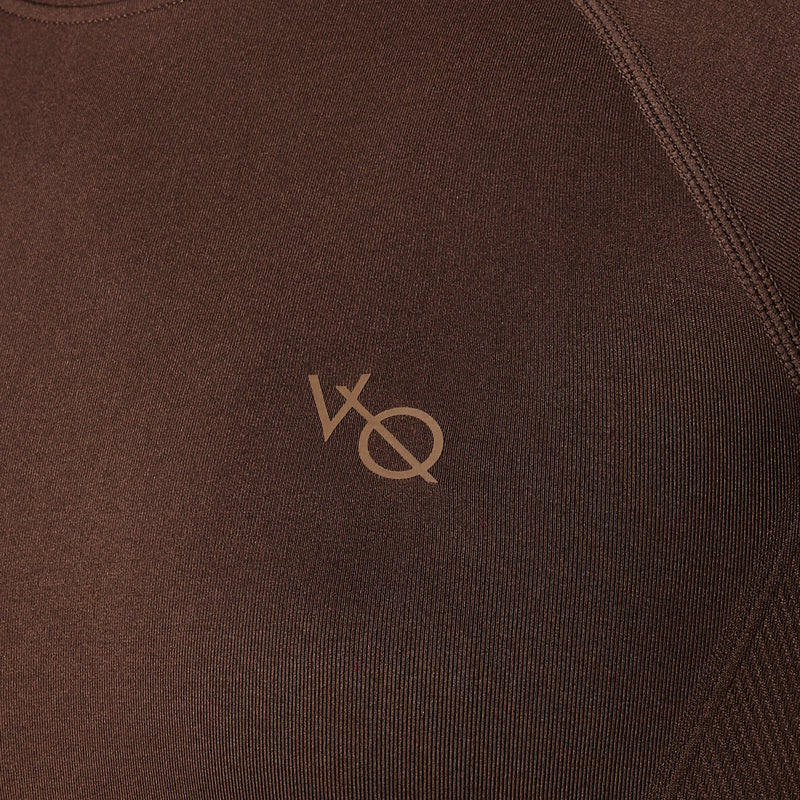Vanquish Elevate Seamless Coffee Brown Cap Sleeve Cropped T Shirt 2枚目の画像