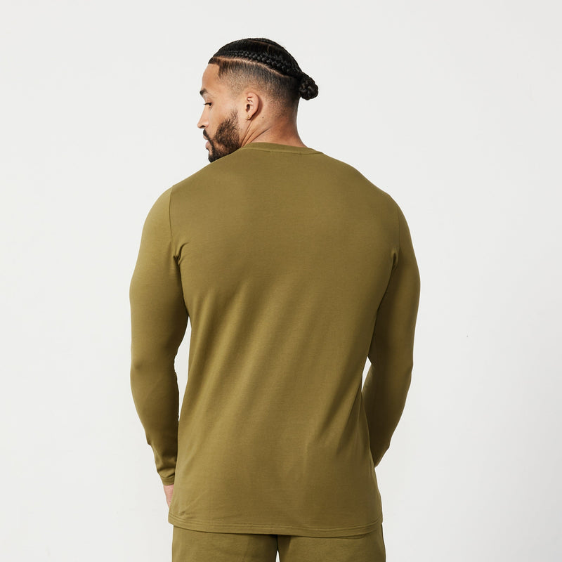 Vanquish Essential Olive Green Slim Fit Long Sleeve T Shirt 3枚目の画像
