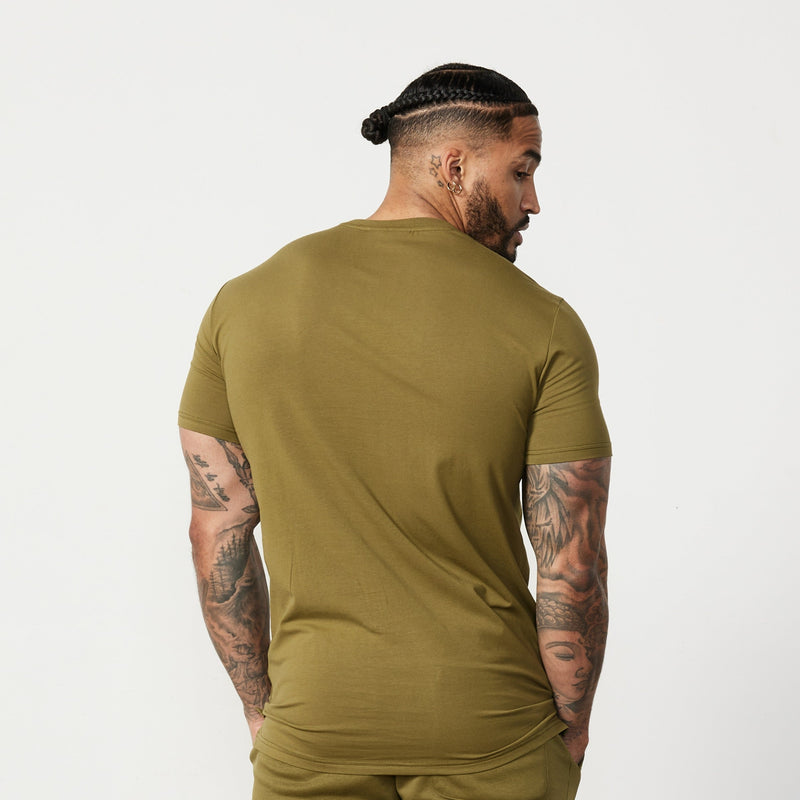 Vanquish Essential Olive Green Slim Fit Short Sleeve T Shirt 4枚目の画像