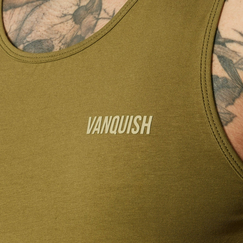 Vanquish Essential Olive Green Regular Fit Tank Top 2枚目の画像