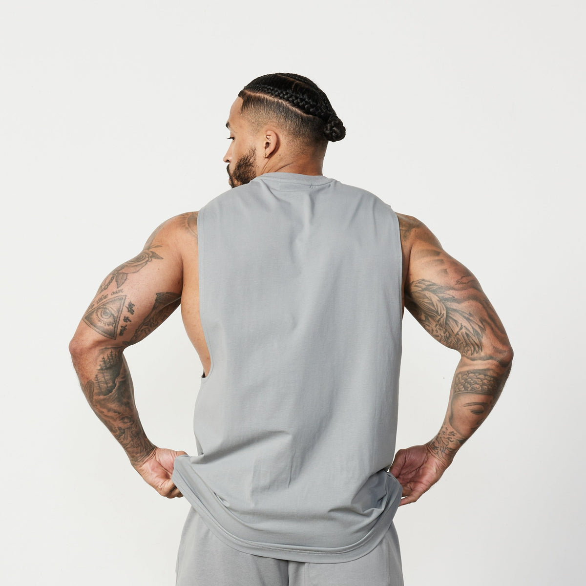 Vanquish Essential Steel Grey Oversized Sleeveless T Shirt 3枚目の画像