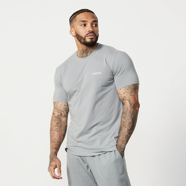 Vanquish Essential Steel Grey Slim Fit Short Sleeve T Shirt 1枚目の画像