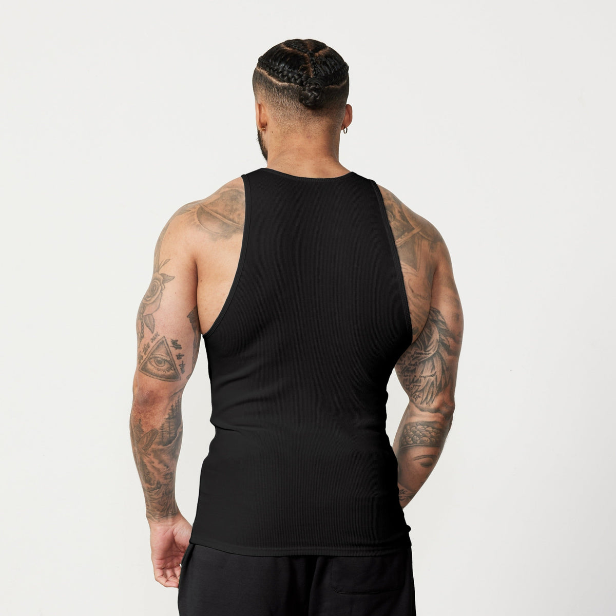 Vanquish Black Ribbed Fitted Tank 4枚目の画像