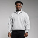 EVOLVE LIGHT GREY MARL OVERSIZED 1/4 ZIP SWEATER 1枚目の画像