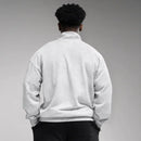 EVOLVE LIGHT GREY MARL OVERSIZED 1/4 ZIP SWEATER 2枚目の画像