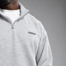 EVOLVE LIGHT GREY MARL OVERSIZED 1/4 ZIP SWEATER 3枚目の画像