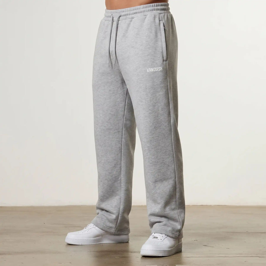 EVOLVE LIGHT GREY MARL STRAIGHT LEG SWEATPANTS 1枚目の画像