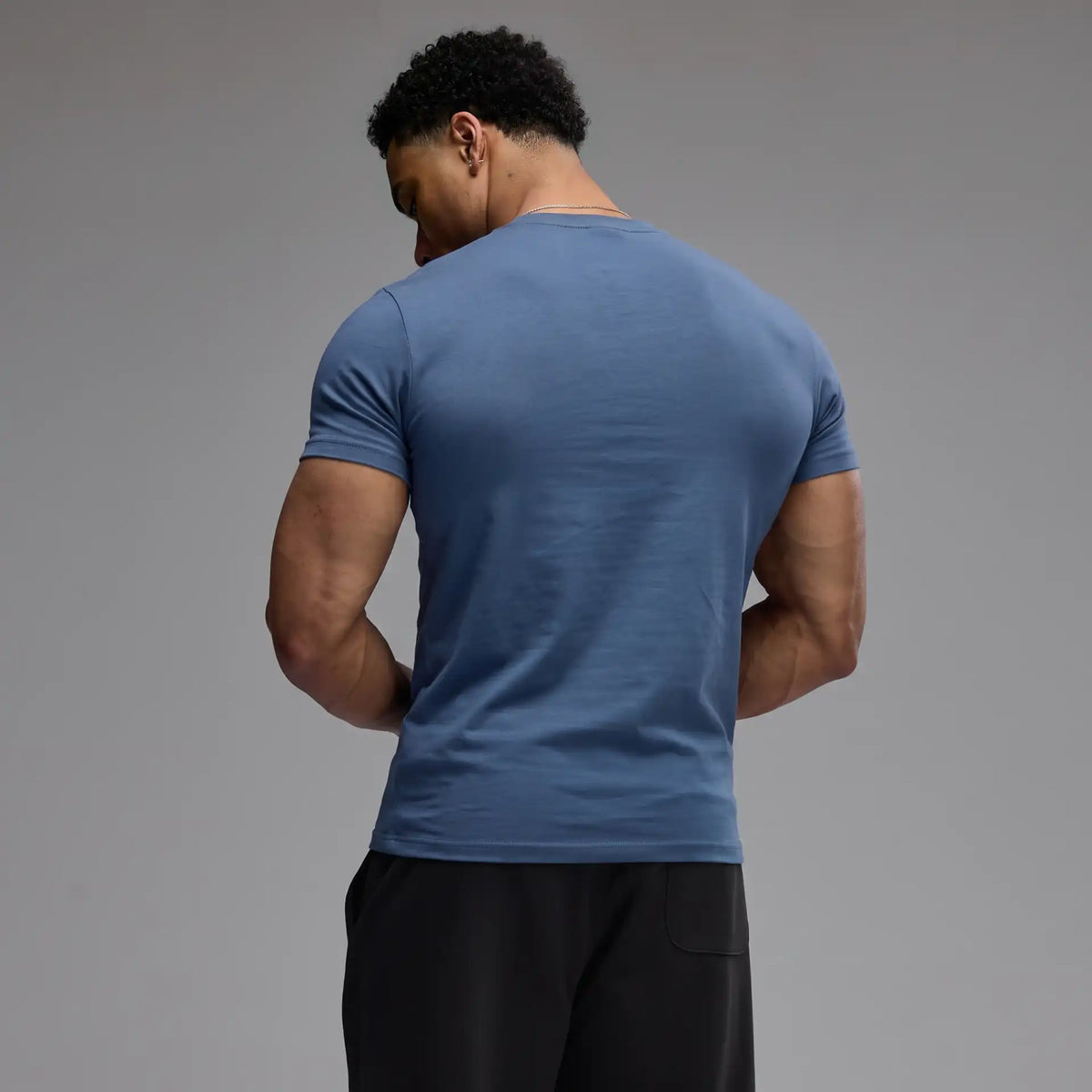 EVOLVE BLUE GREY SLIM FIT T SHIRT 2枚目の画像