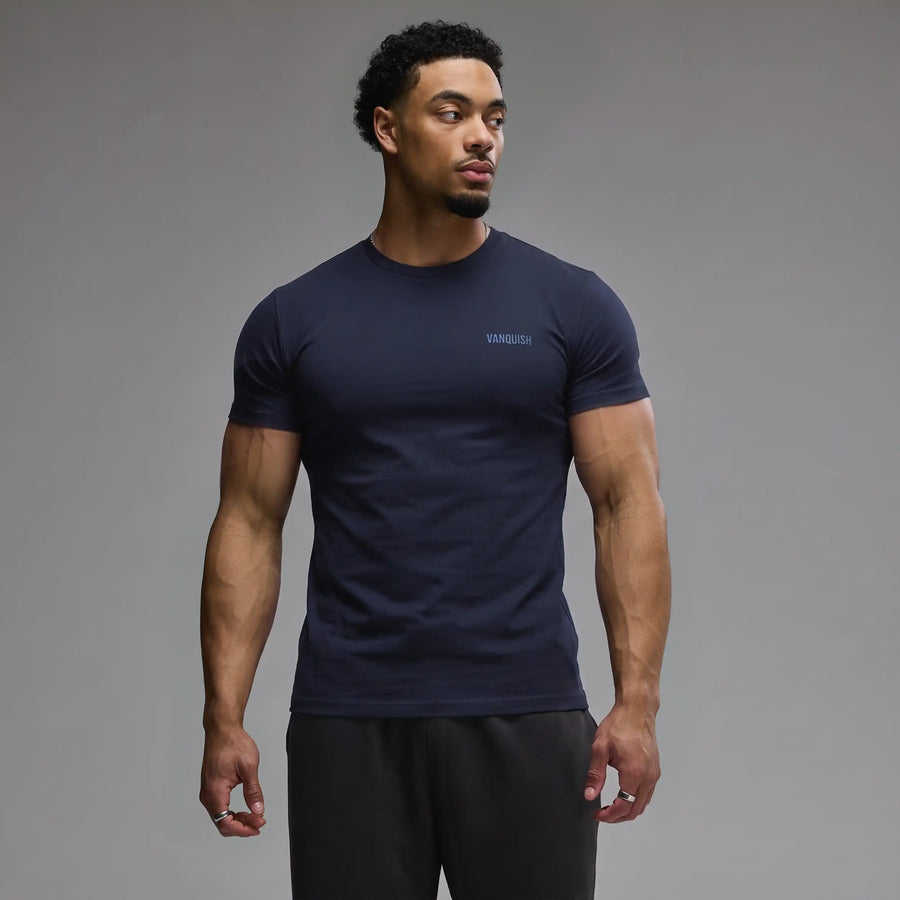 EVOLVE NAVY SLIM FIT T SHIRT 1枚目の画像