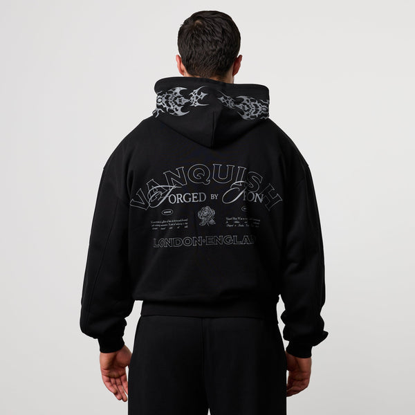 BLACK FORGE BLACK BOXY OVERSIZED HOODIE 1枚目の画像