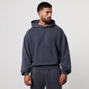BLACK FORGE WASHED NAVY BOXY OVERSIZED HOODIE 2枚目の画像