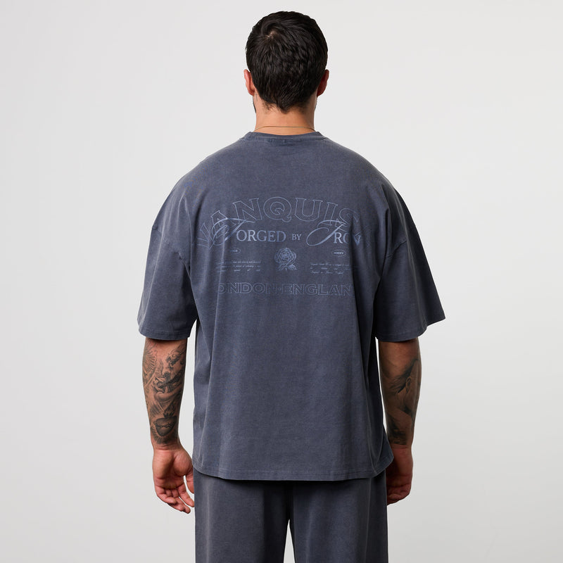 BLACK FORGE WASHED NAVY BOXY OVERSIZED T SHIRT 2枚目の画像
