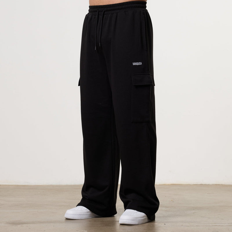 Essential BLACK BAGGY CARGO SWEATPANTS 1枚目の画像