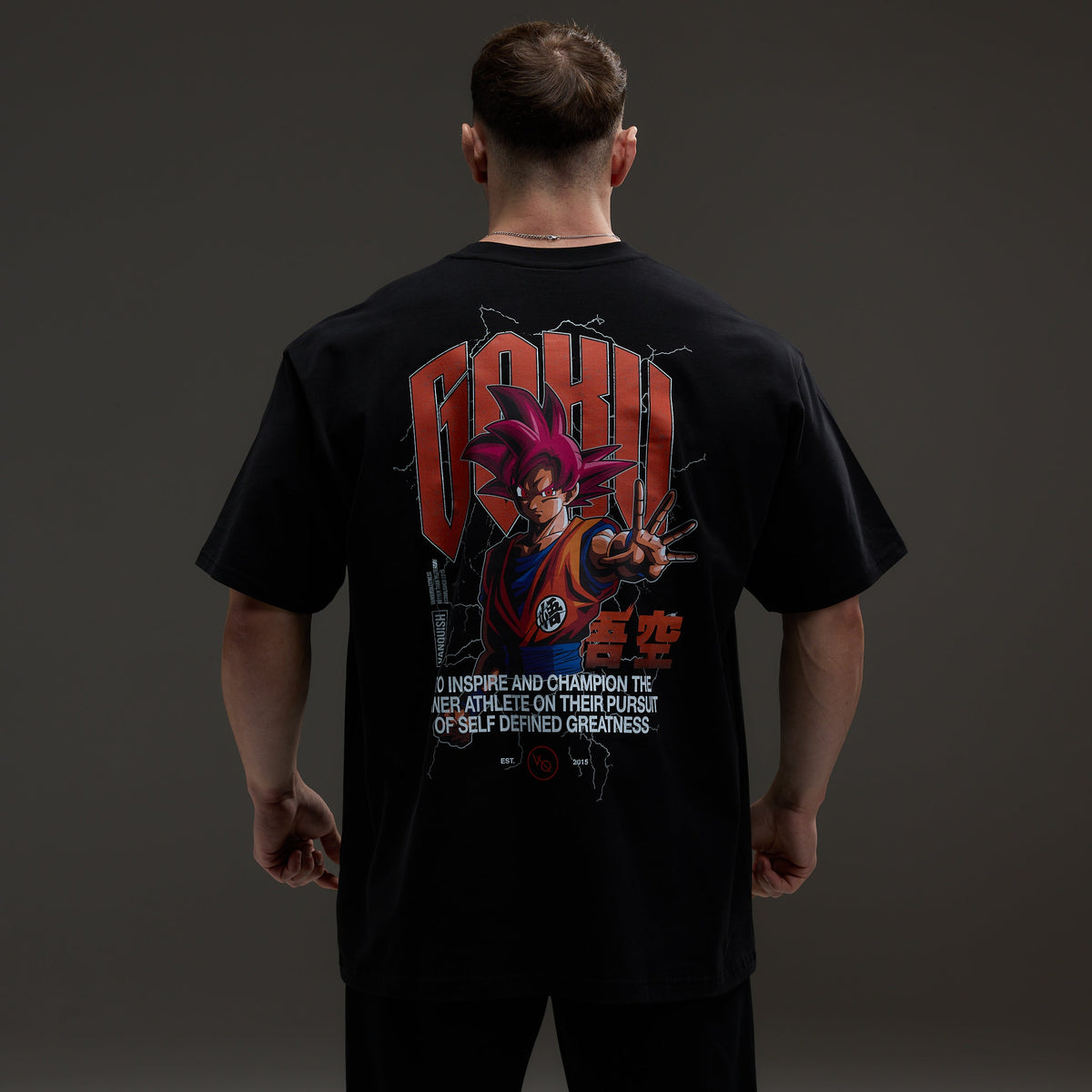 XLのみ】VANQUISH FITNESS DBSモデル 悟空 ブラック オーバーサイズTシャツ