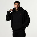 WAFFLE BLACK OVERSIZED HOODIE 1枚目の画像