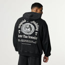 HERITAGE AND STRENGTH BLACK OVERSIZED ZIP HOODIE 1枚目の画像