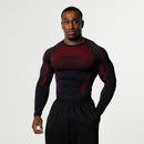 TRIBAL COMPRESSION BLACK AND RED LONG SLEEVE T SHIRT 1枚目の画像