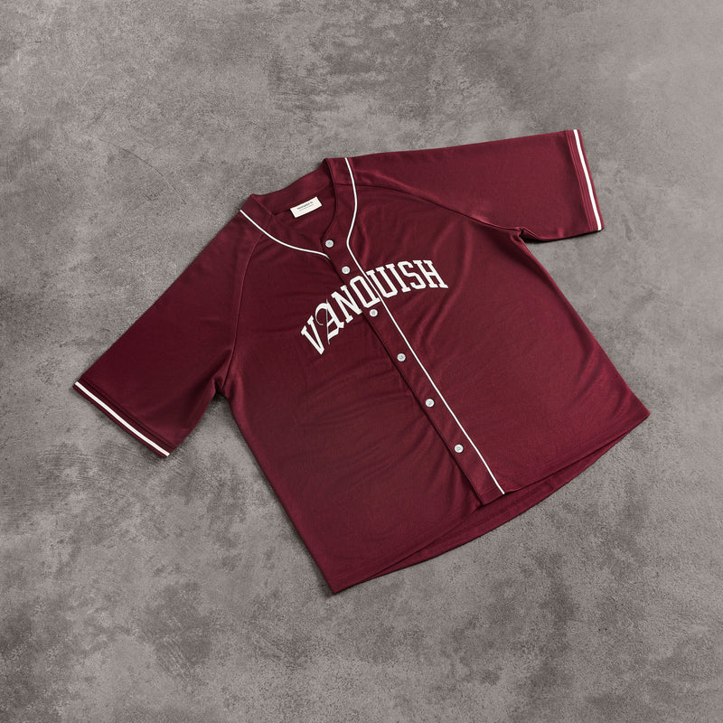VANQUISH FITNESS Baseball Jerseyモデル レッド オーバーサイズ