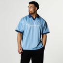 VANQUISH BLUE OVERSIZED BOXY FOOTBALL JERSEY 1枚目の画像