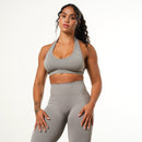 Vanquish Elevate Seamless Smoke Grey Halter Neck Bra 1枚目の画像