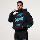 Vanquish Grunge Washed Black Oversized Pullover Hoodie 1枚目の画像