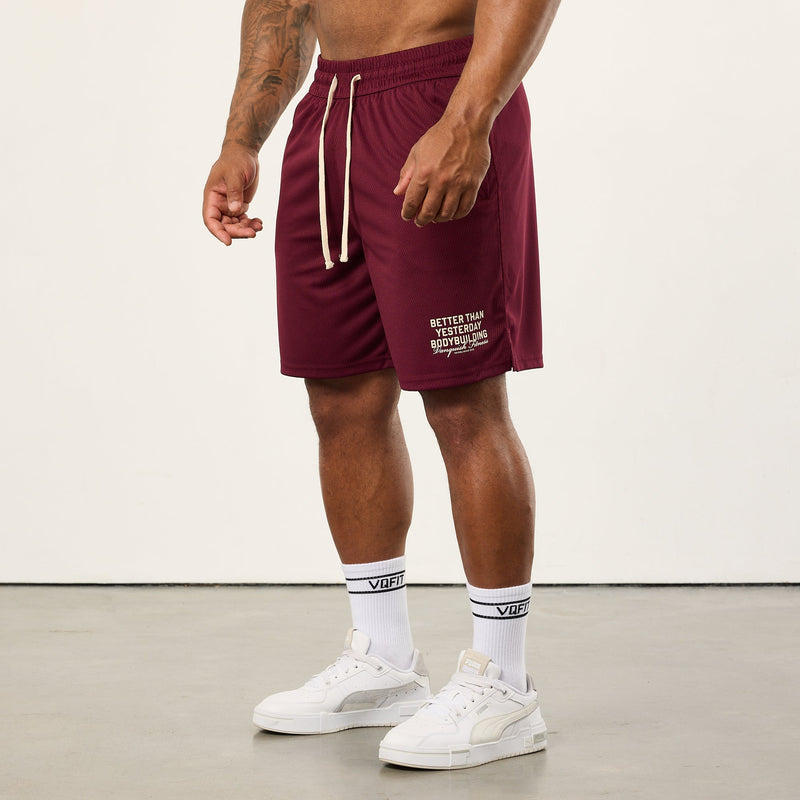 Vanquish Bodybuilding Burgundy Mesh Shorts 1枚目の画像