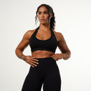 Vanquish Elevate Seamless Black Halter Neck Bra 1枚目の画像