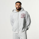 HERITAGE AND STRENGTH GREY OVERSIZED ZIP HOODIE 3枚目の画像