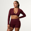 Enhance V2 Liqueor Red Long Sleeve Twist Front Top 1枚目の画像