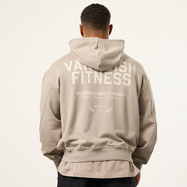 Vanquish TSP Unconquerable Strength Grey Oversized Pullover Hoodie 1枚目の画像