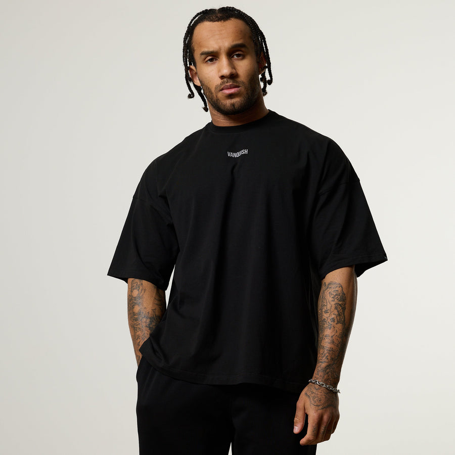 Vanquish Essential V2 Black Oversized Boxy T Shirt 1枚目の画像
