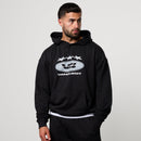 POWERLINE BLACK OVERSIZED HOODIE 1枚目の画像