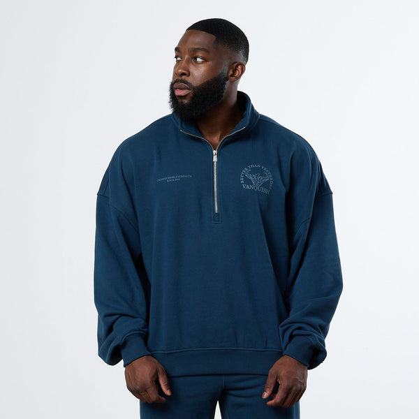 Vanquish Midnight Blue Unconquerable Strength Quarter Zip Sweater 1枚目の画像