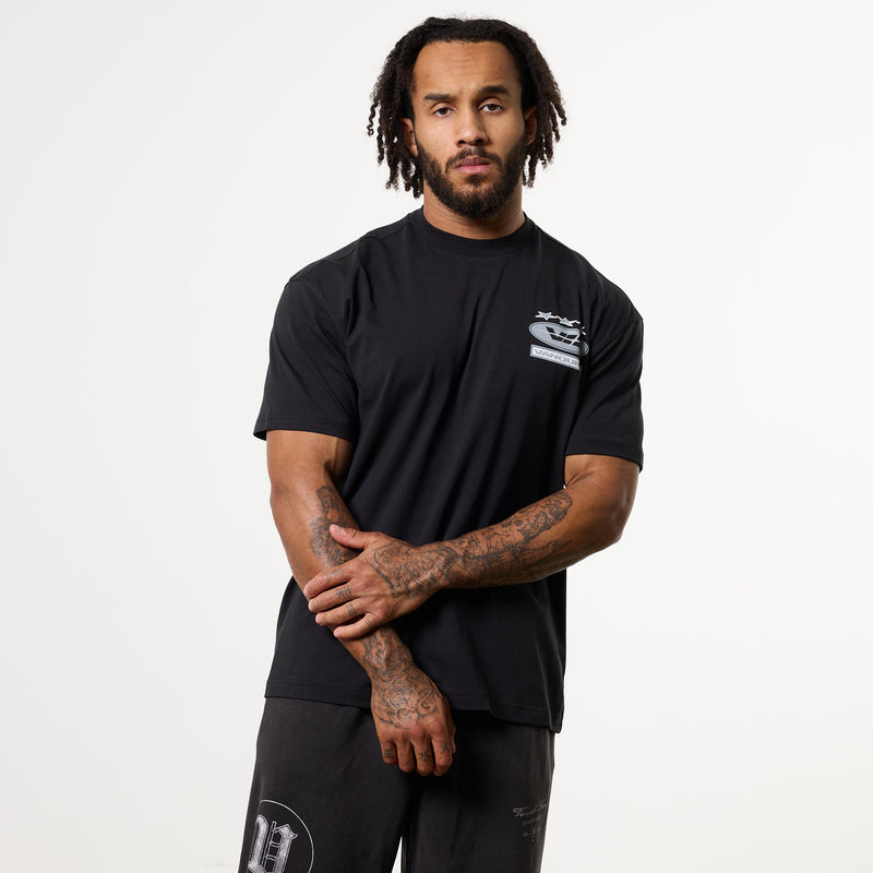 POWERLINE BLACK OVERSIZED T-SHIRT 2枚目の画像