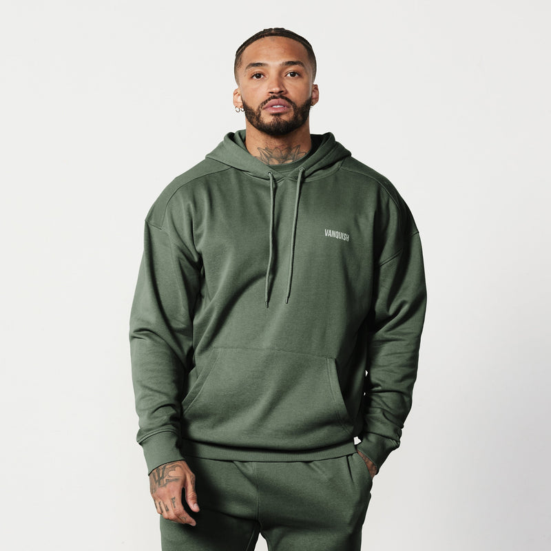 Vanquish Essential Forest Green Oversized Pullover Hoodie 1枚目の画像