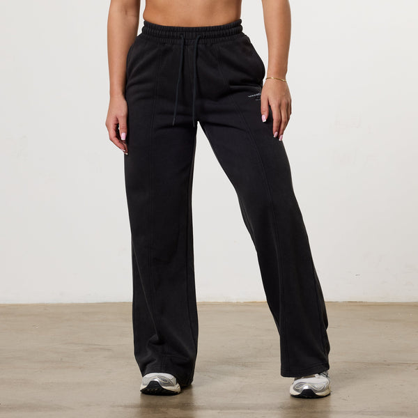 Vanquish Ladies Washed Black Wide Leg Sweatpants 1枚目の画像