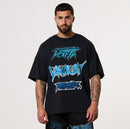 Vanquish Grunge Washed Black Oversized Boxy T Shirt 1枚目の画像