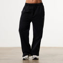 WOMENS WASHED BLACK HEAVY WEIGHT STRAIGHT LEG SWEATPANTS PETITE 1枚目の画像