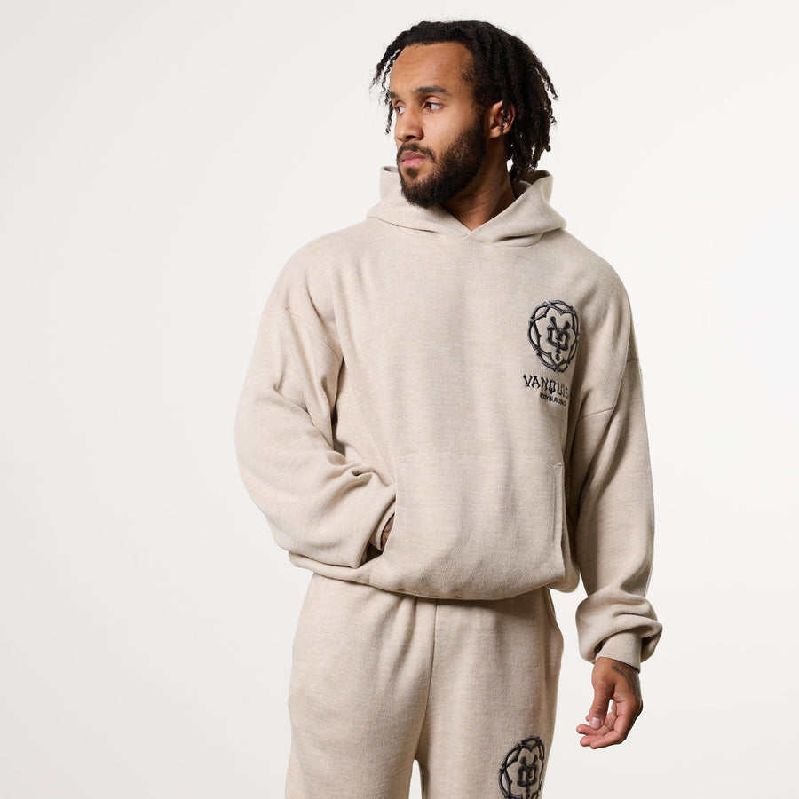 THORN KNIT OAT OVERSIZED HOODIE 1枚目の画像